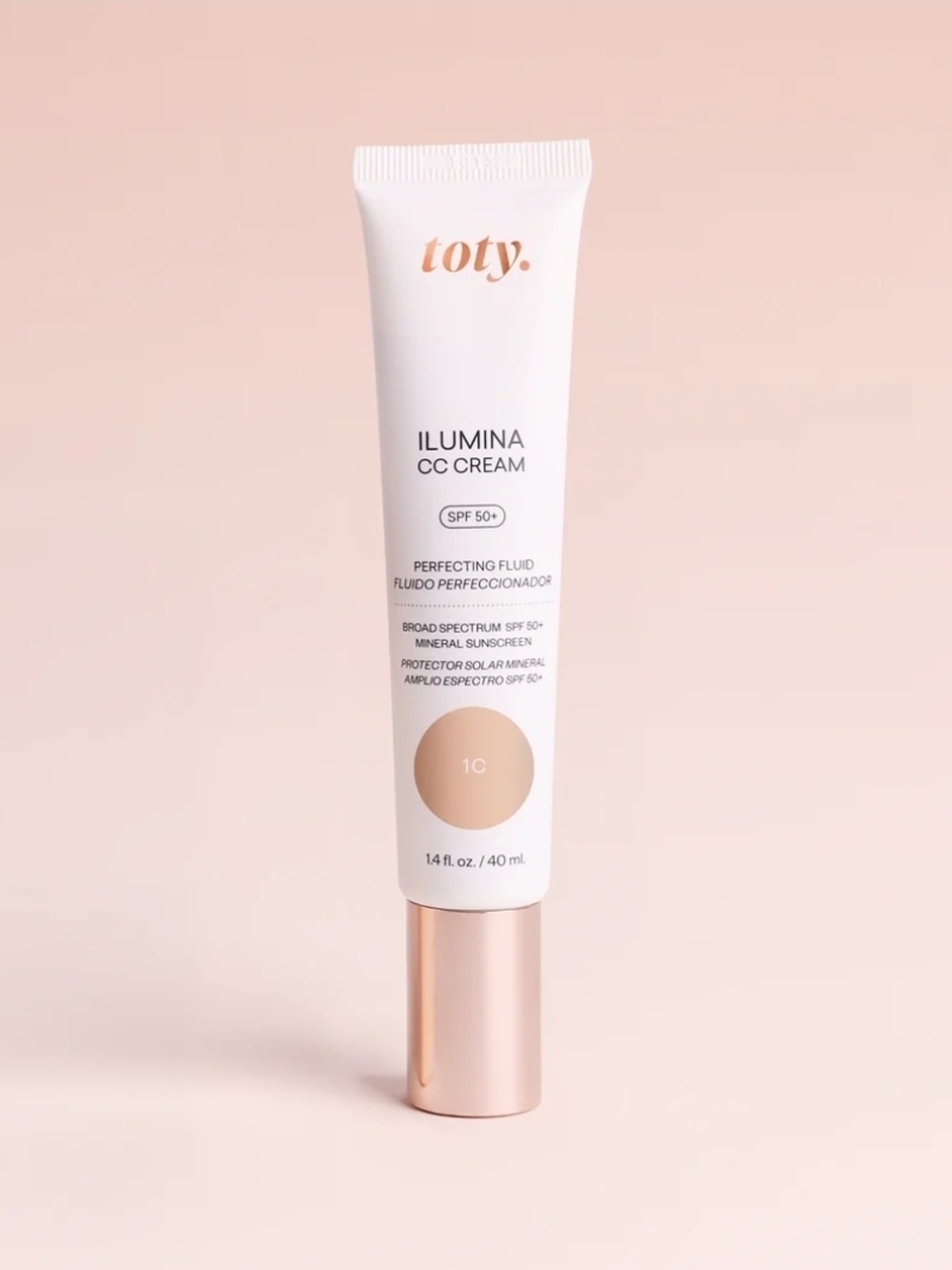 Toty Ilumina CC Cream SPF 50+ - Light 1C, Pink/Peach